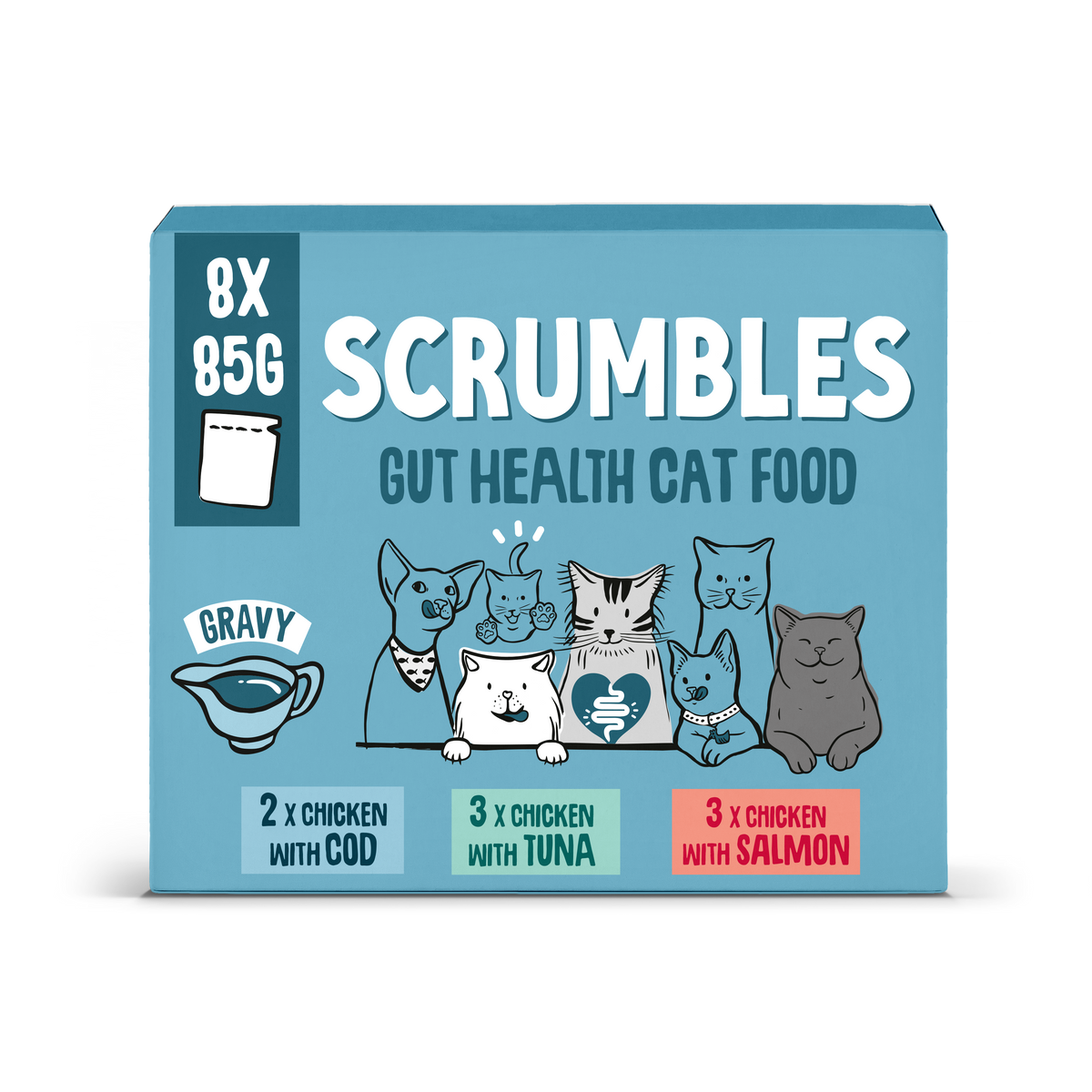Graanvrije Vis in Jus Kattenvoer Zakjes